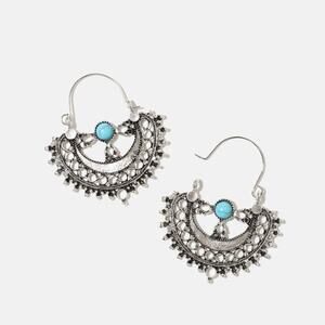 Free People Turquoise Pewter Drop Earrings